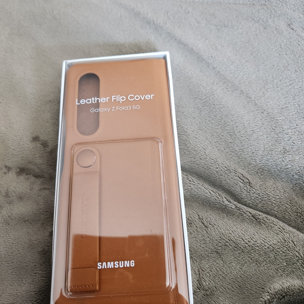 Samsung Galaxy Z Fold3 5G Leather Flip Cover - Tan